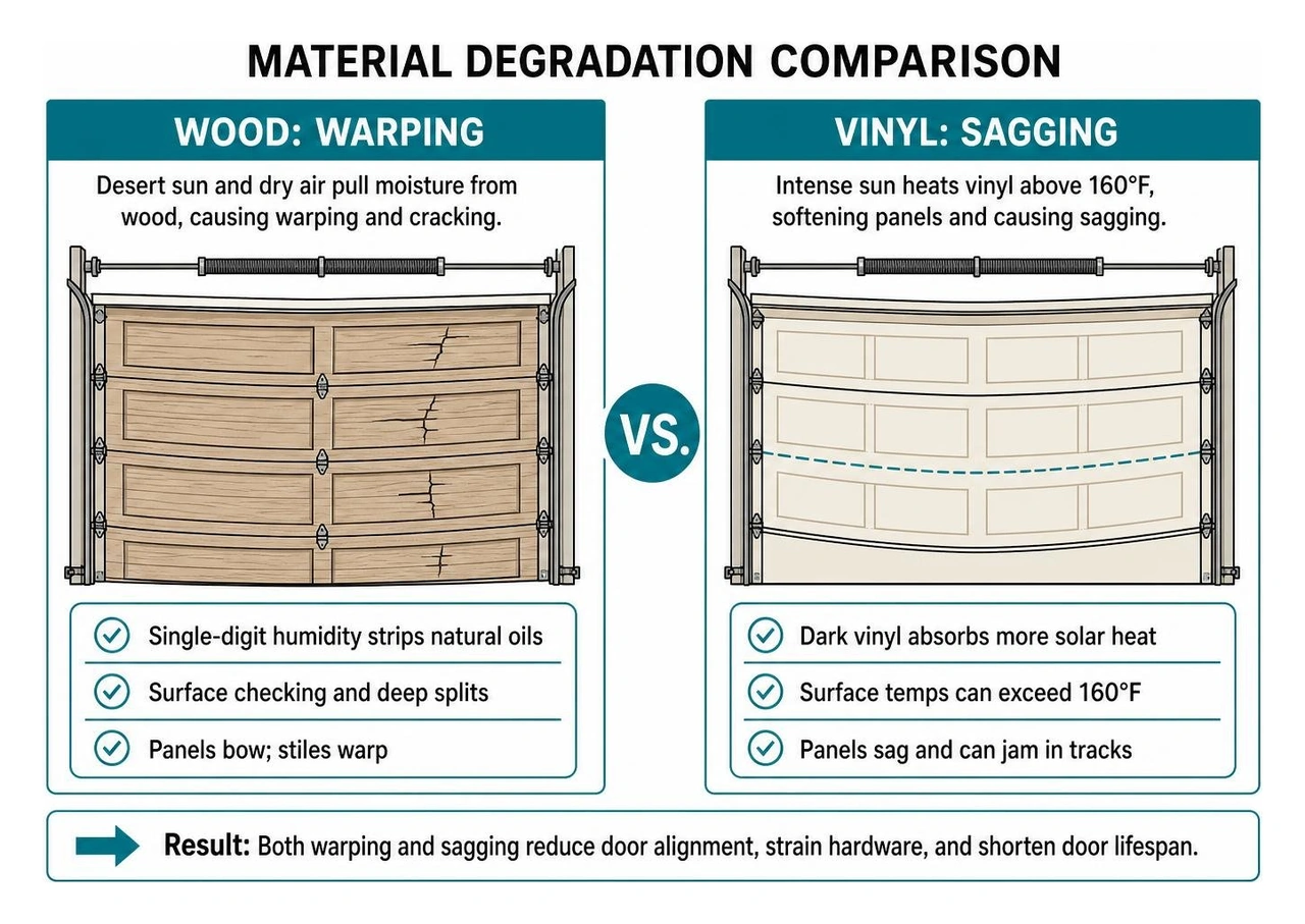 Material degradation comparison wood warping vs vinyl sagging Material degradation comparison wood warping vs vinyl sagging