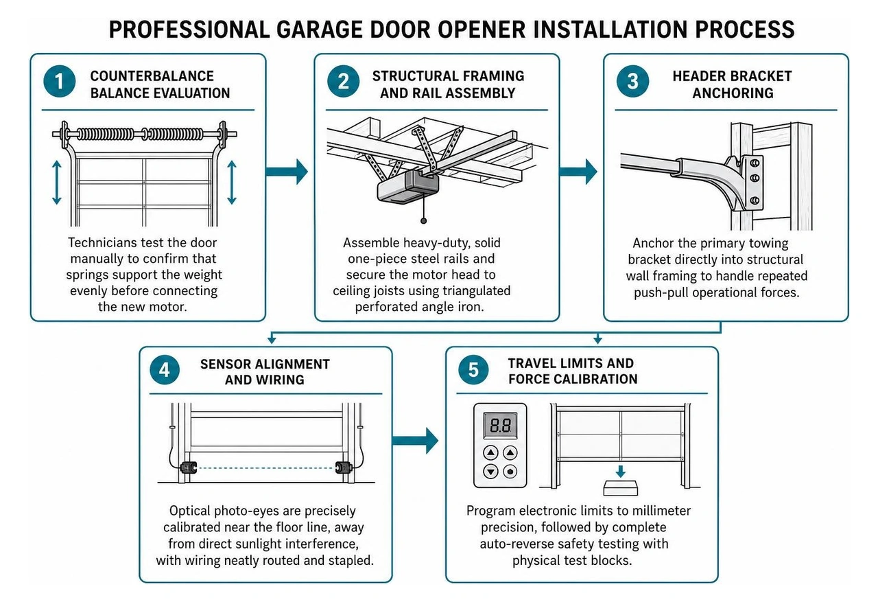 Professional garage door opener installation process