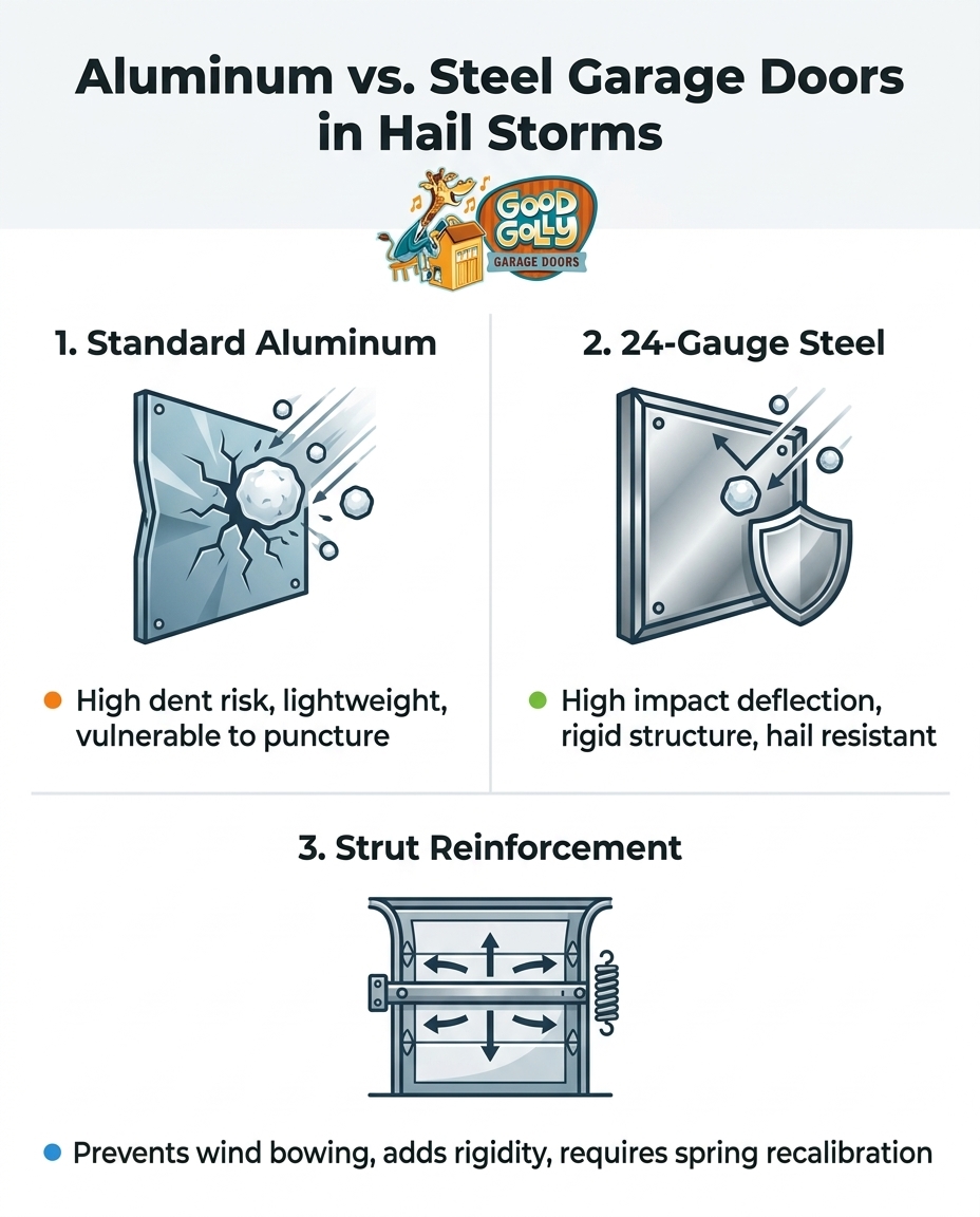 Aluminum vs. Steel Garage Doors in Hail Storms