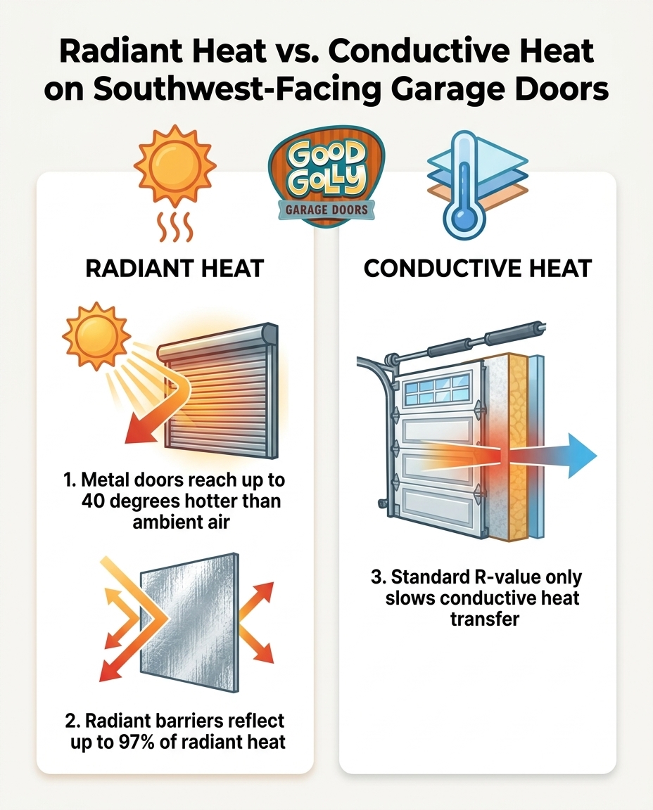Radiant Heat vs. Conductive Heat on Southwest-Facing Garage Doors