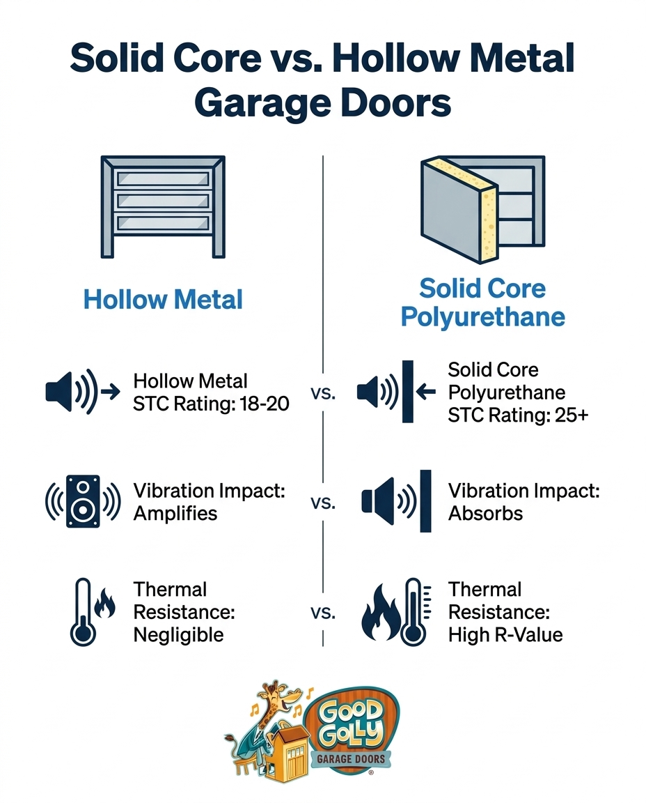 Solid Core vs. Hollow Metal Garage Doors