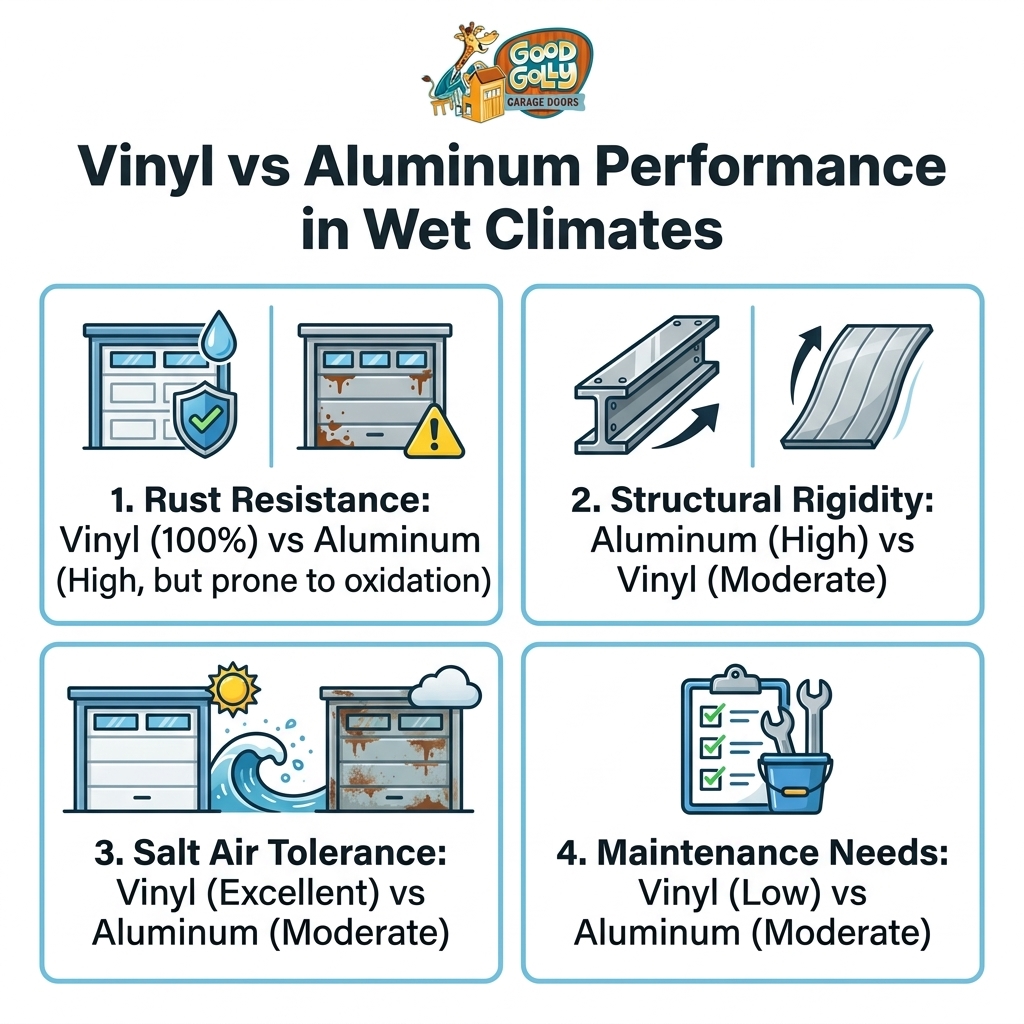 Vinyl vs Aluminum Performance in Wet Climates