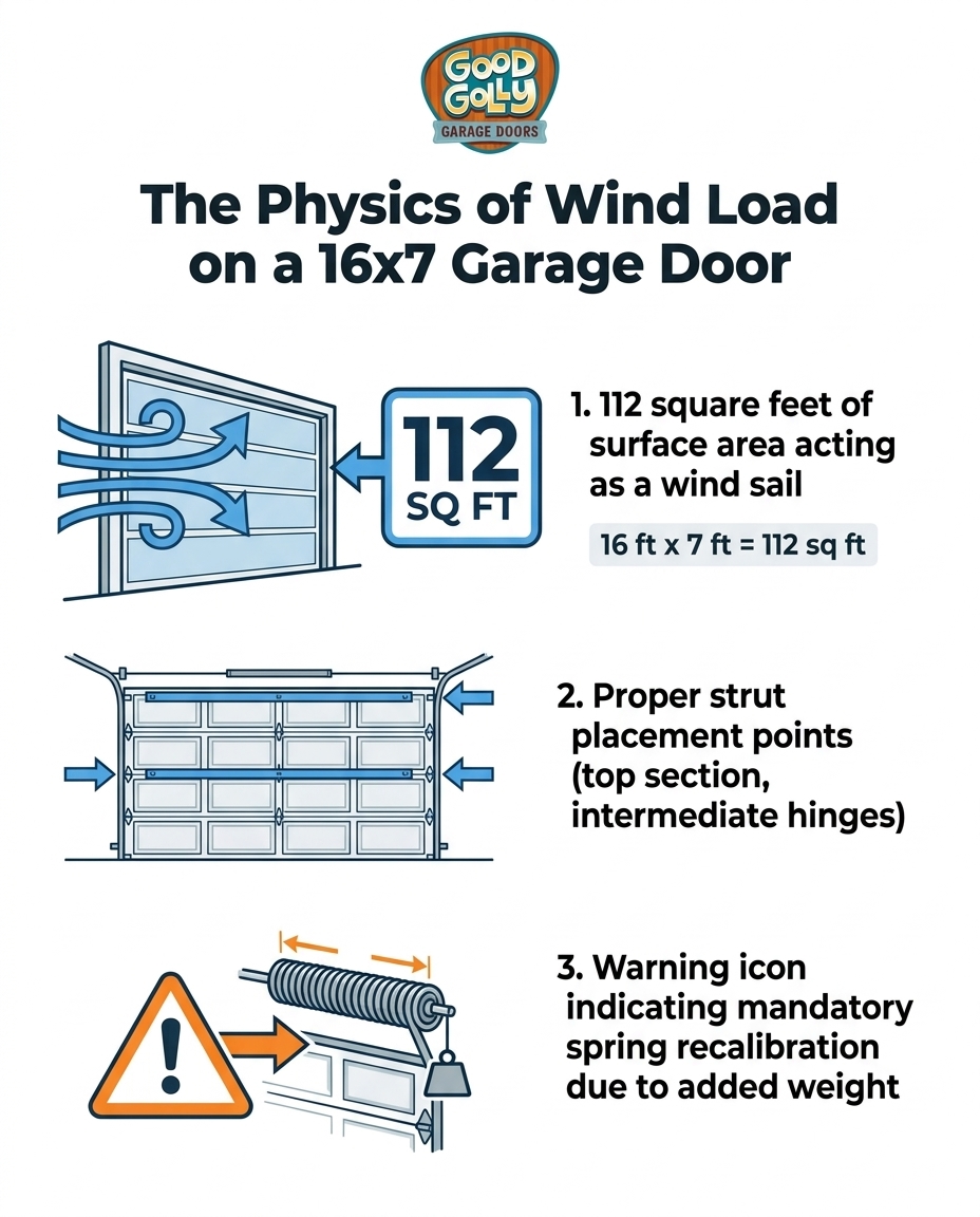 The Physics of Wind Load on a 16x7 Garage Door