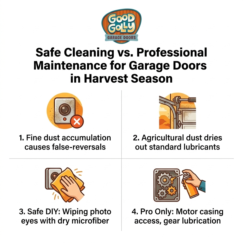 Safe Cleaning vs. Professional Maintenance for Garage Doors in Harvest Season