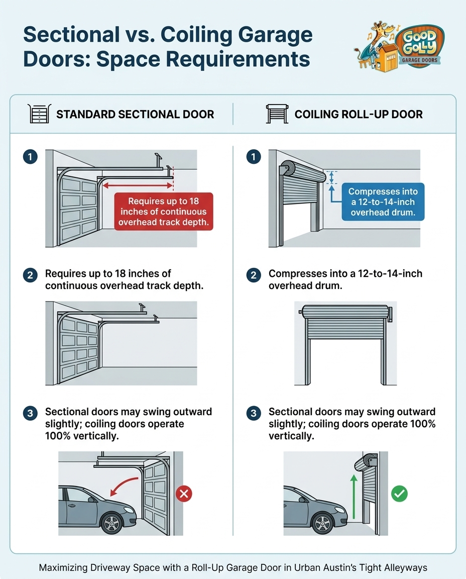 Sectional vs. Coiling Garage Doors: Space Requirements