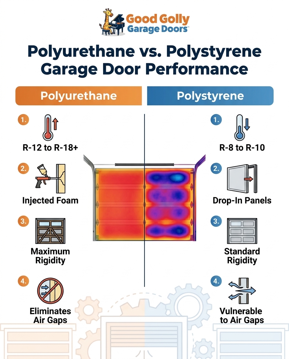 Polyurethane vs. Polystyrene Garage Door Performance
