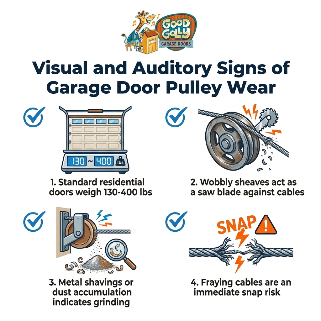 Visual and Auditory Signs of Garage Door Pulley Wear
