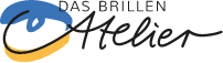 Logo vom Brillenatelier – Ein abstraktes Auge und Schriftzug "Das Brillen Atelier".