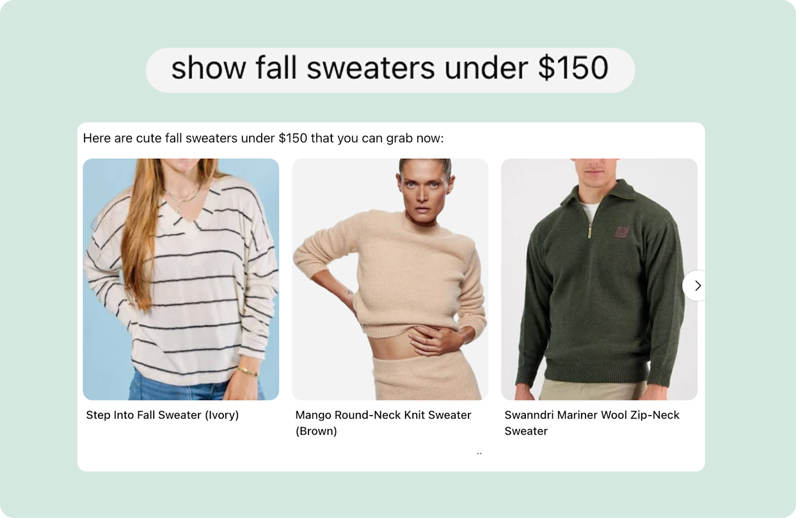Clean, optimized product feeds allow your products to show up in conversational, AI-driven search.