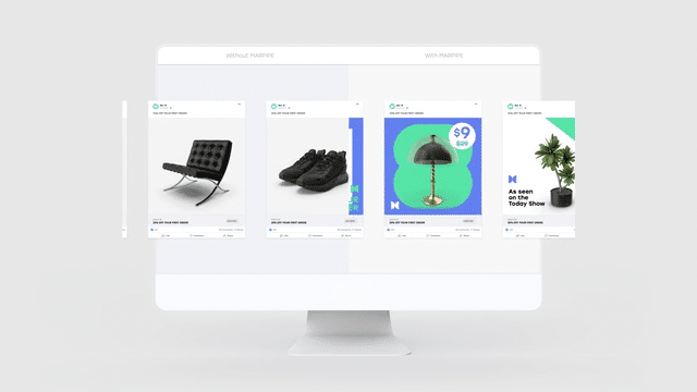 Marpipe transforms plain catalog ads into eye-catching creatives that drive results.