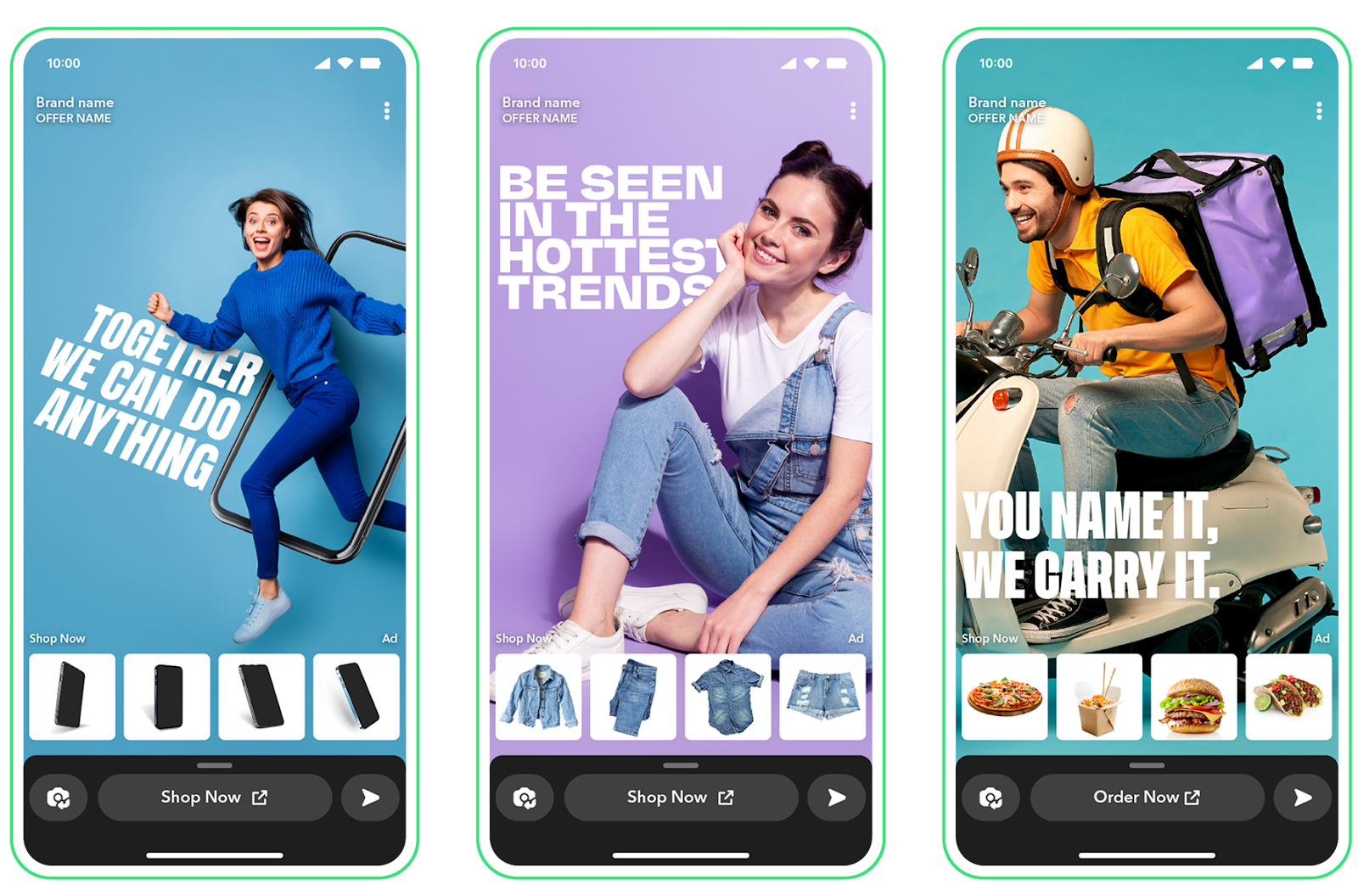 An example of a Collection Ad on Snap