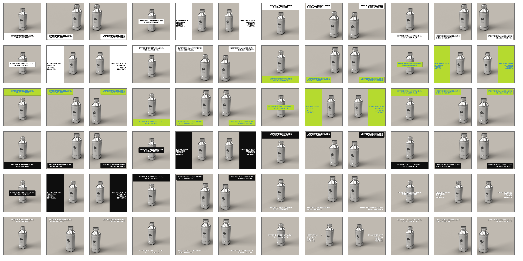 72 ad variations created by generating all possible combinations of creative elements