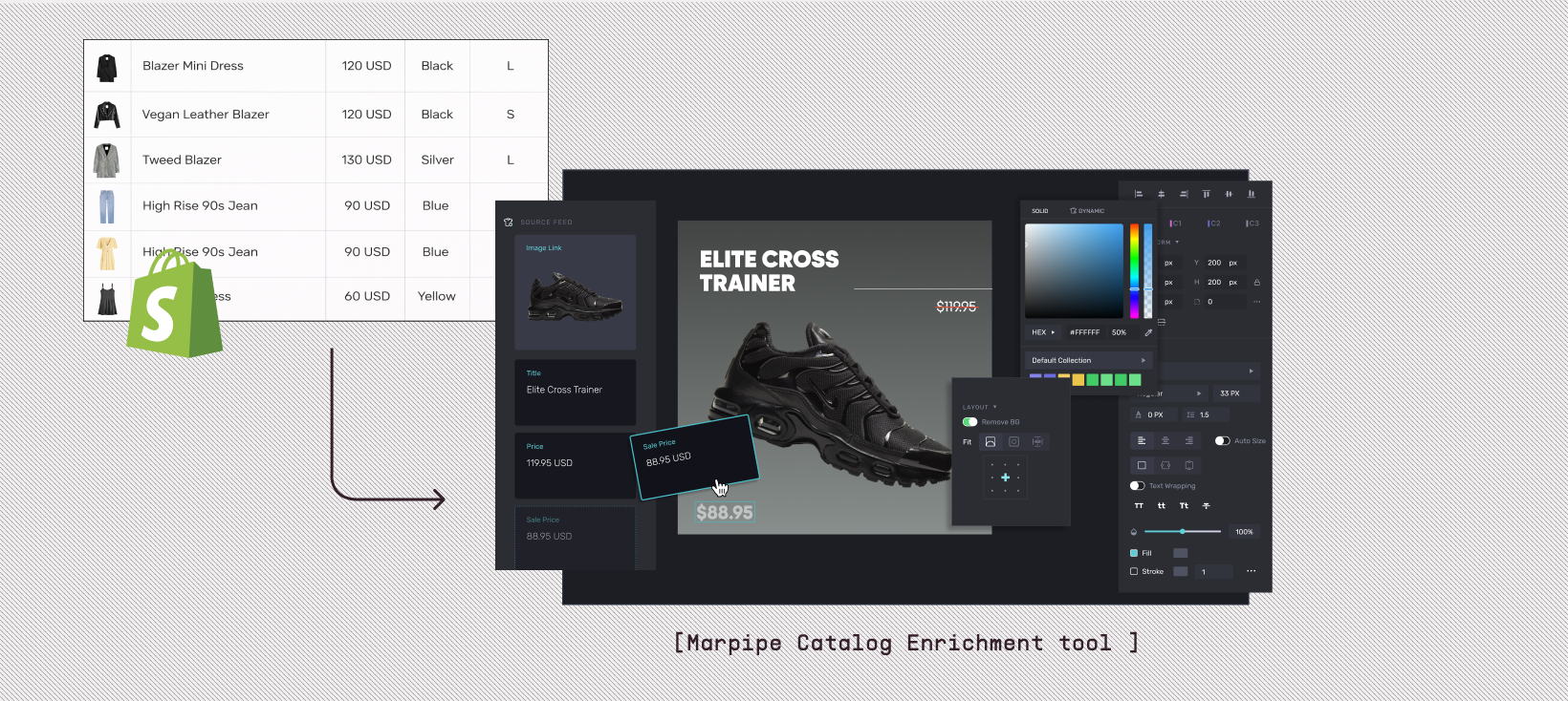 Marpipe allows brands to turn product data from their Shopify feed into creative platform-ready ads ‍