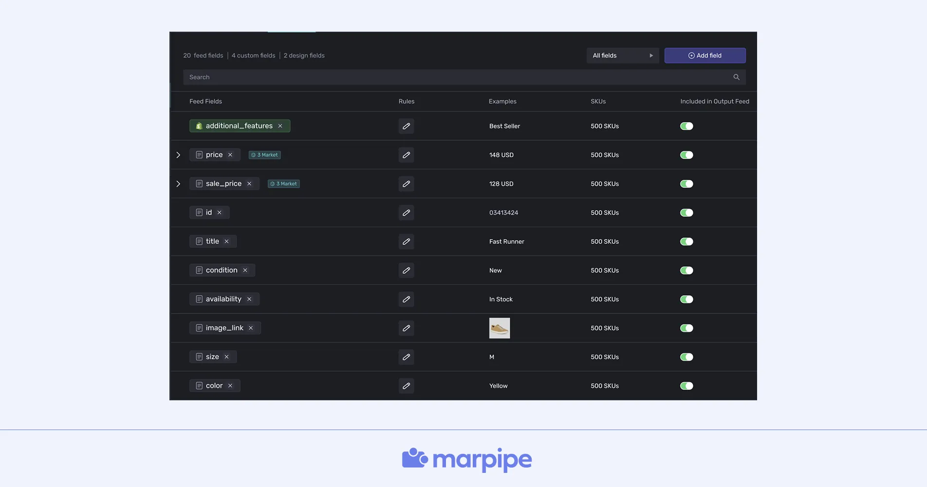 Product feed architecture in Marpipe