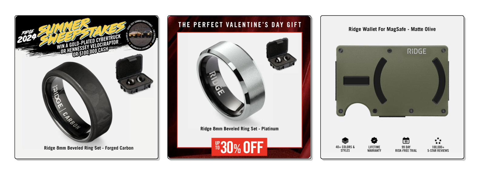 With Marpipe, Ridge created and tested dynamic ad variations like these to boost performance.