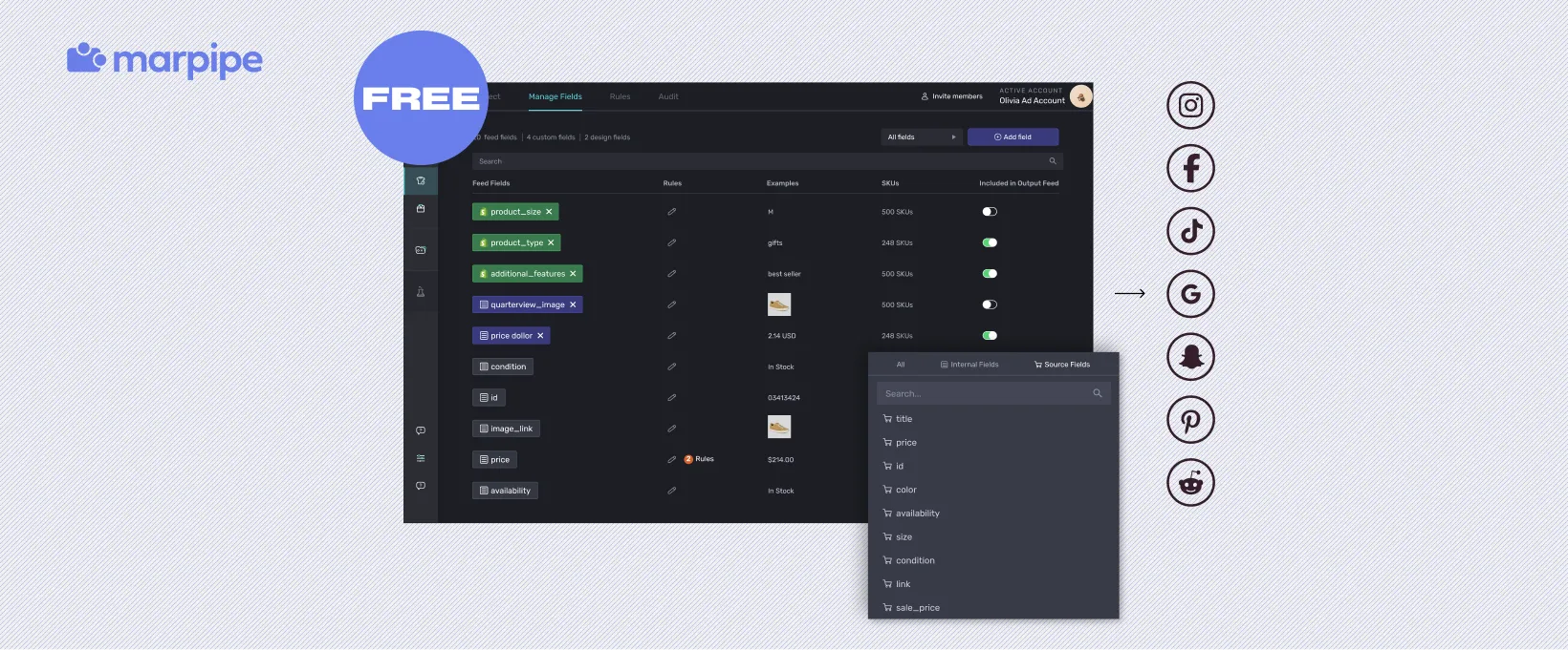 Free feed management tool in Marpipe
