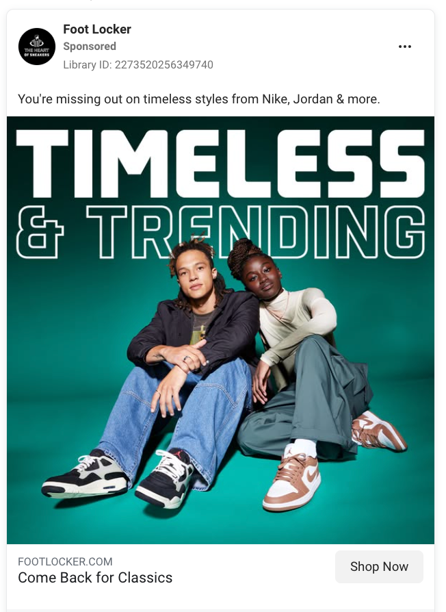 Foot Locker Retail Ad Example - Lifestyle Ads