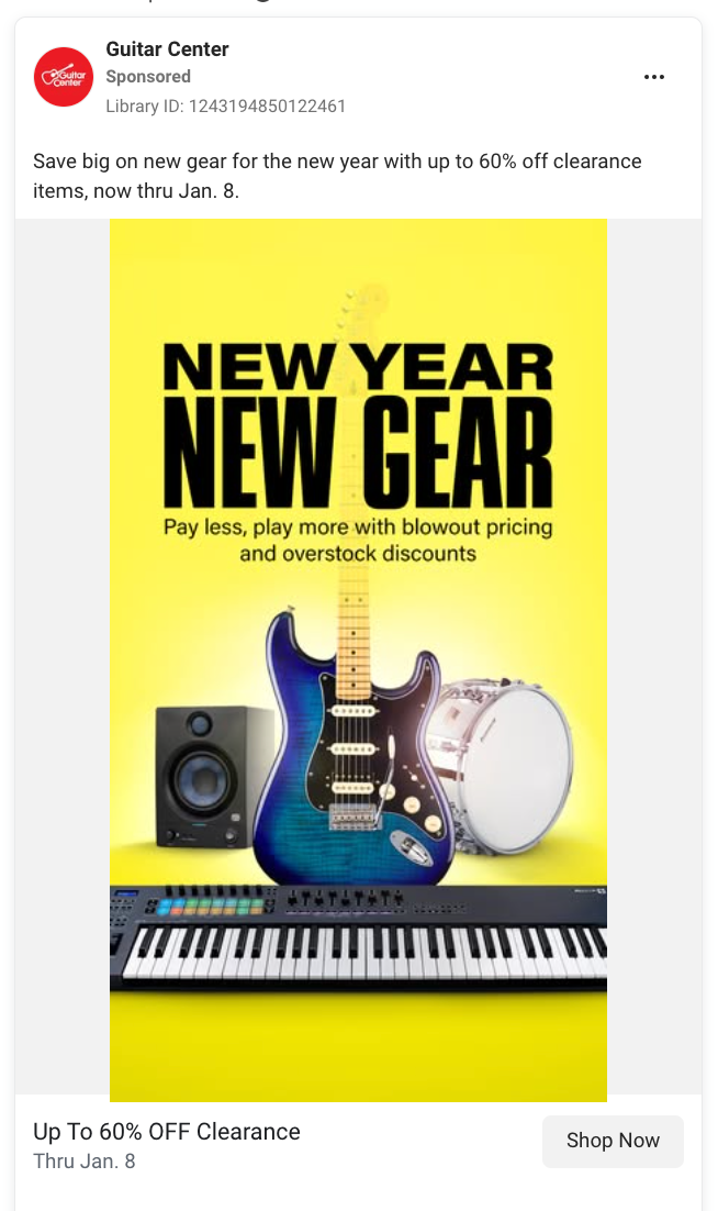 Guitar Center Retail Ad Example