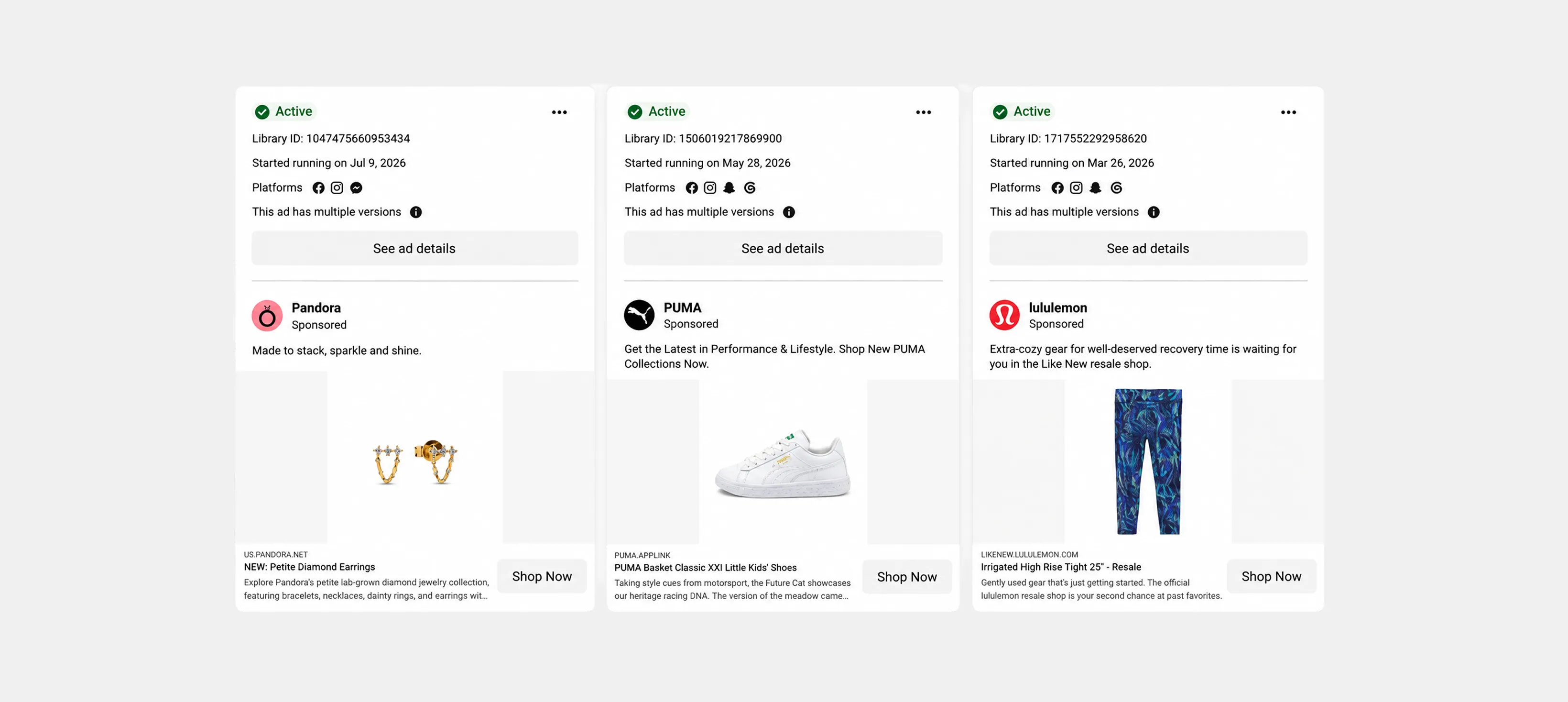 Examples of catalog ads
