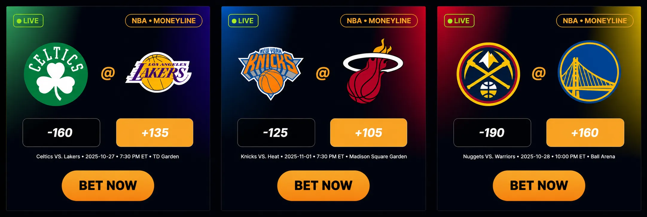Examples of sports betting ads