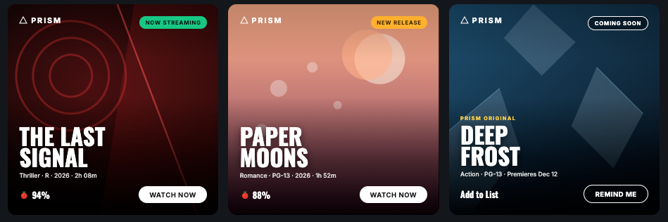 Streaming service ad examples