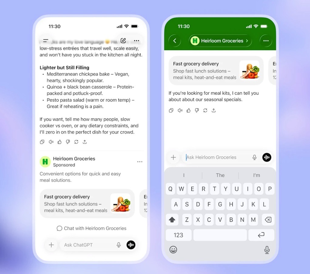 An example of ChatGPT ads