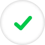 Green checkmark icon on a white circular background.