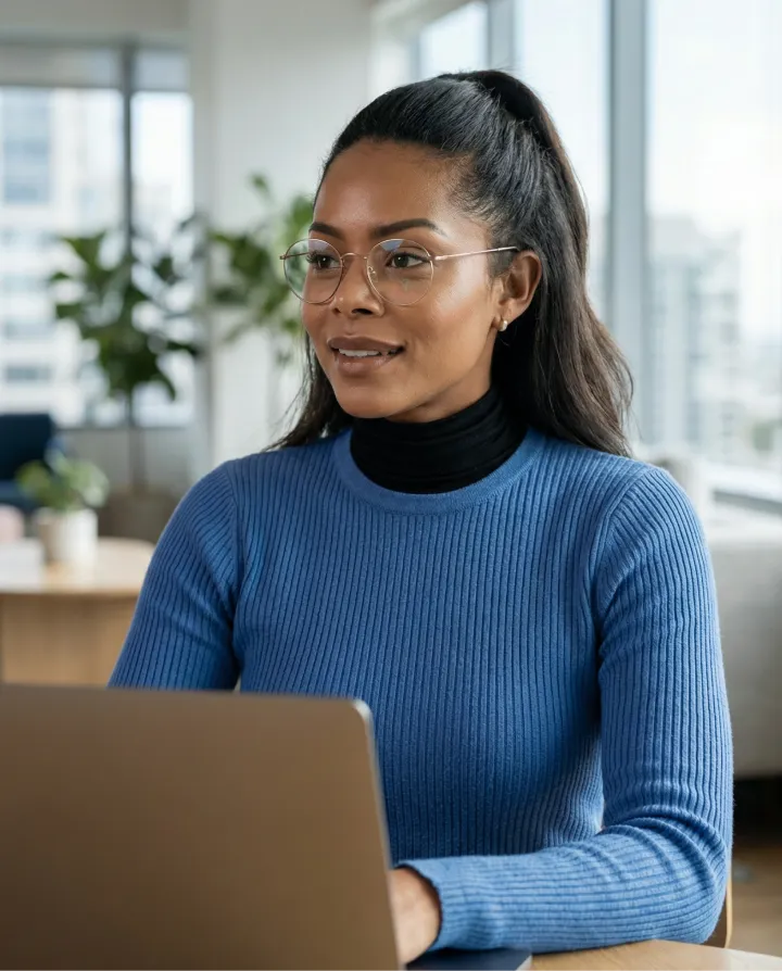 Brand marketer with a laptop.