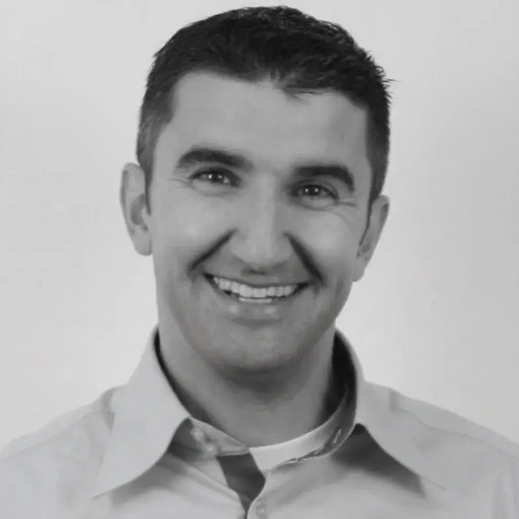 A black/white photo of Rob Barret, CTO