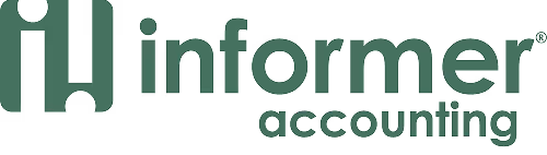 Informer Accounting logo featuring stylized lowercase 'i' and 'h' in green followed by the text 'informer accounting'.