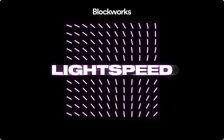 Blockworks Lightspeed crypto podcast logo