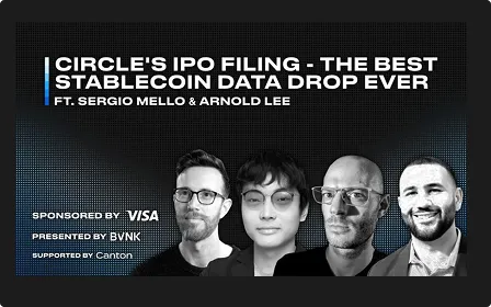 Tokenized podcast featuring Circle's IPO filing and stablecoin data with Sergio Mello and Arnold Lee