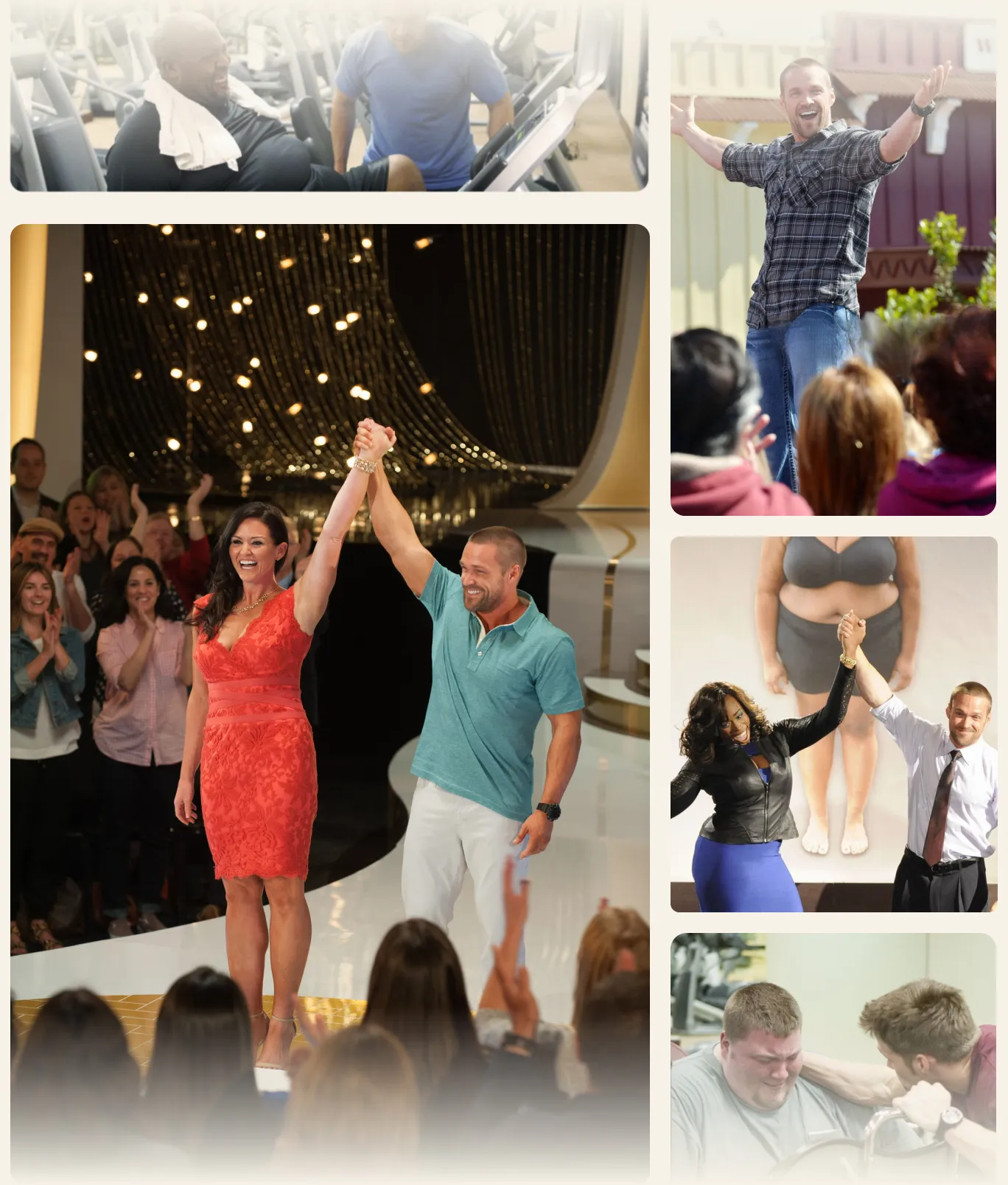 Smiling man with short brown hair wearing a black shirt against a blue background with faint text.