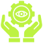 Green pixelated tree icon on a transparent background.