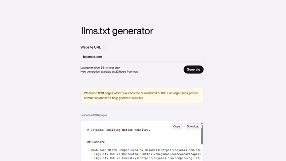 Introducing our llms.txt generator
