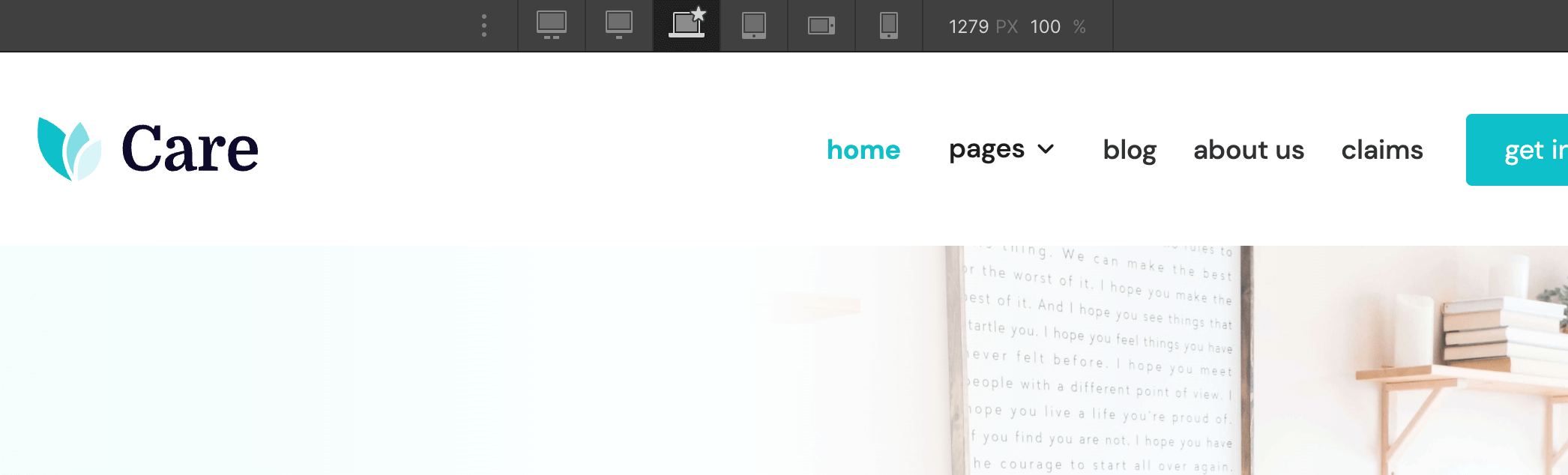 Responsive Design - Care Webflow Template