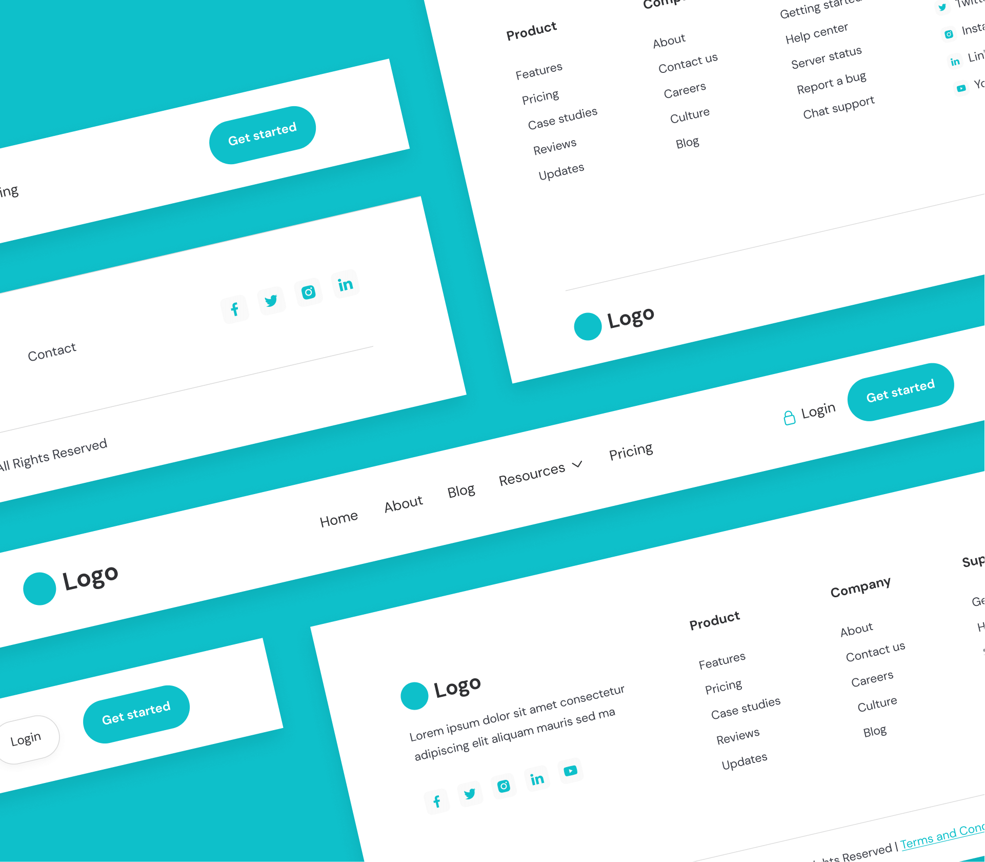 Care - 3 HEaders and Footers - Insurance Webflow Template