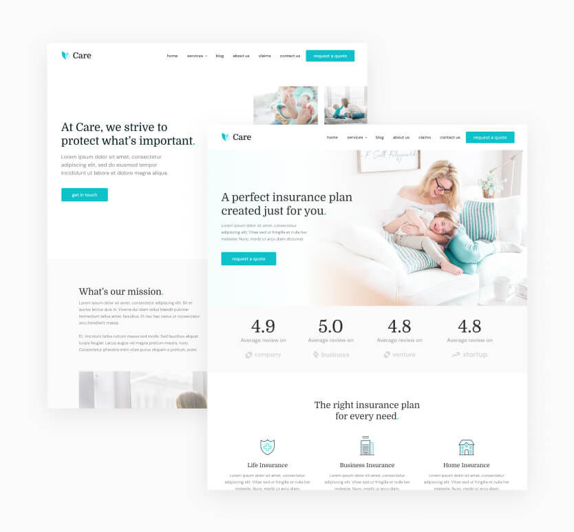 Pages Included - Care Webflow Template