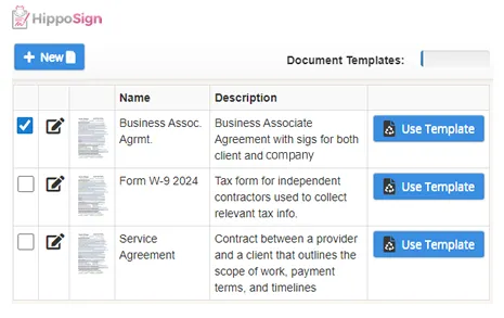Screenshot of dashboard