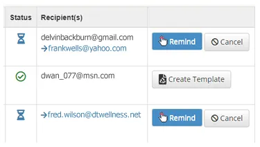 Screenshot of dashboard