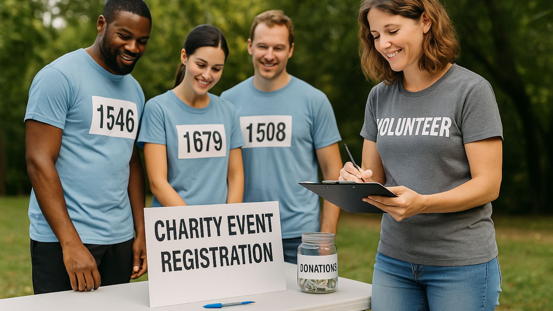 Charity event participants