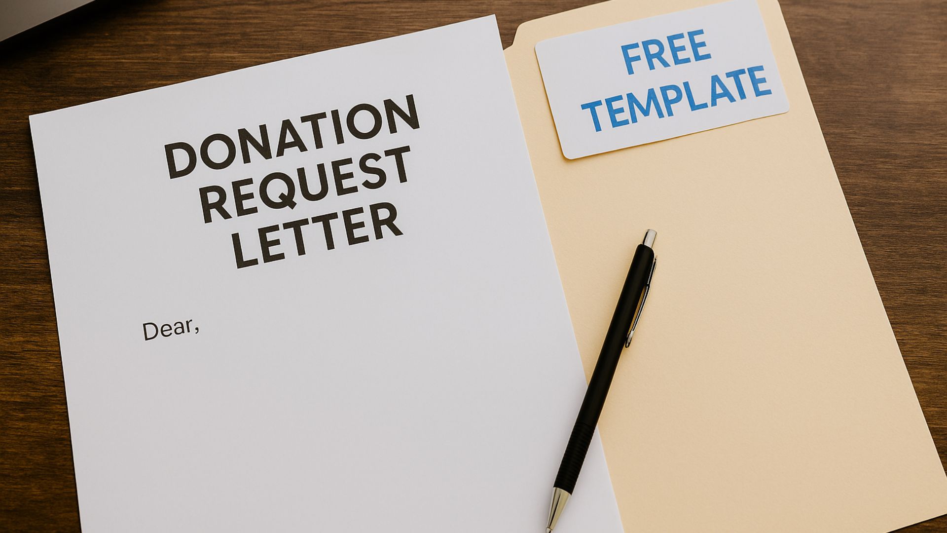 Person writing donation letter