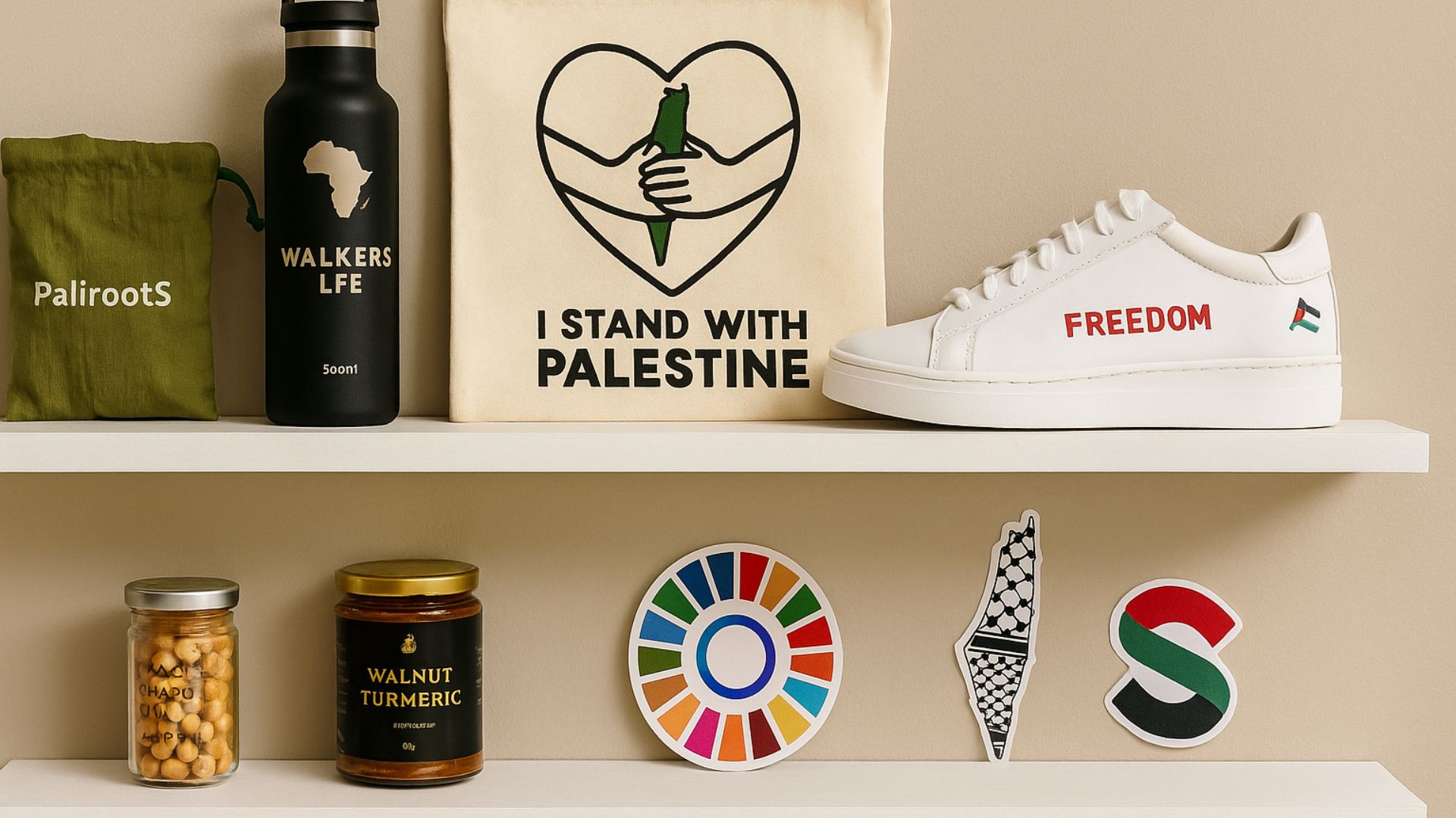Pro Palestine products display