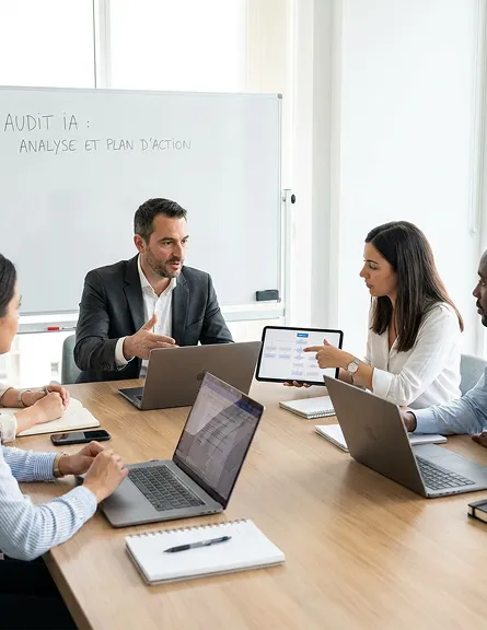 Personne utilisant un ordinateur portable affichant la page d'accueil de présentation de ChatGPT d'OpenAI.