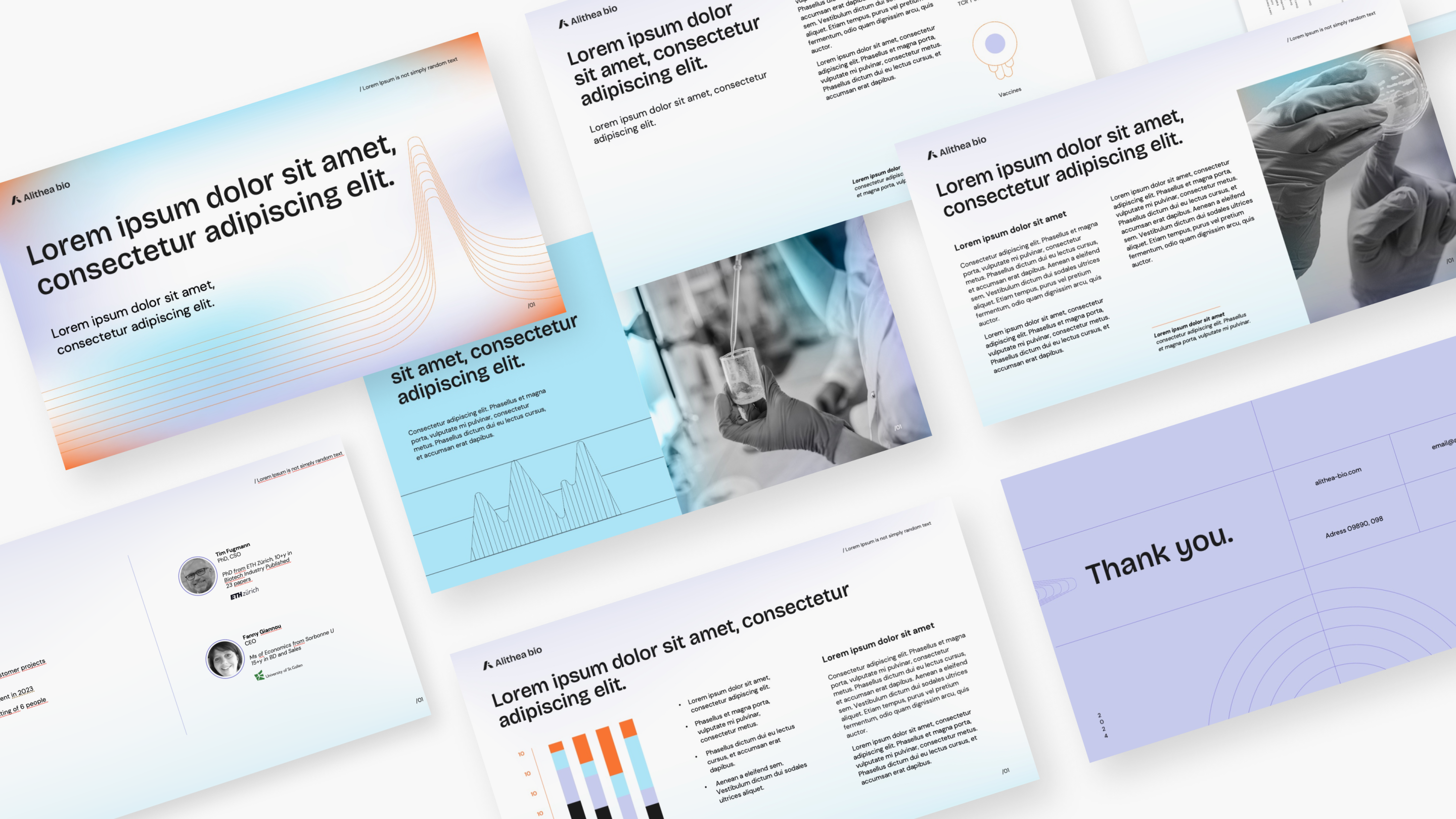 Collage of cards showcasing various industry innovations and platforms including AI evaluation, fintech benefits, biotech research, automation, healthcare, aerospace mobility, digital nomad services, energy infrastructure, e-commerce, SEO, hardware-software integration, women entrepreneurs, consumer health supplement, custom bike brand, AI data platform, and startup education.