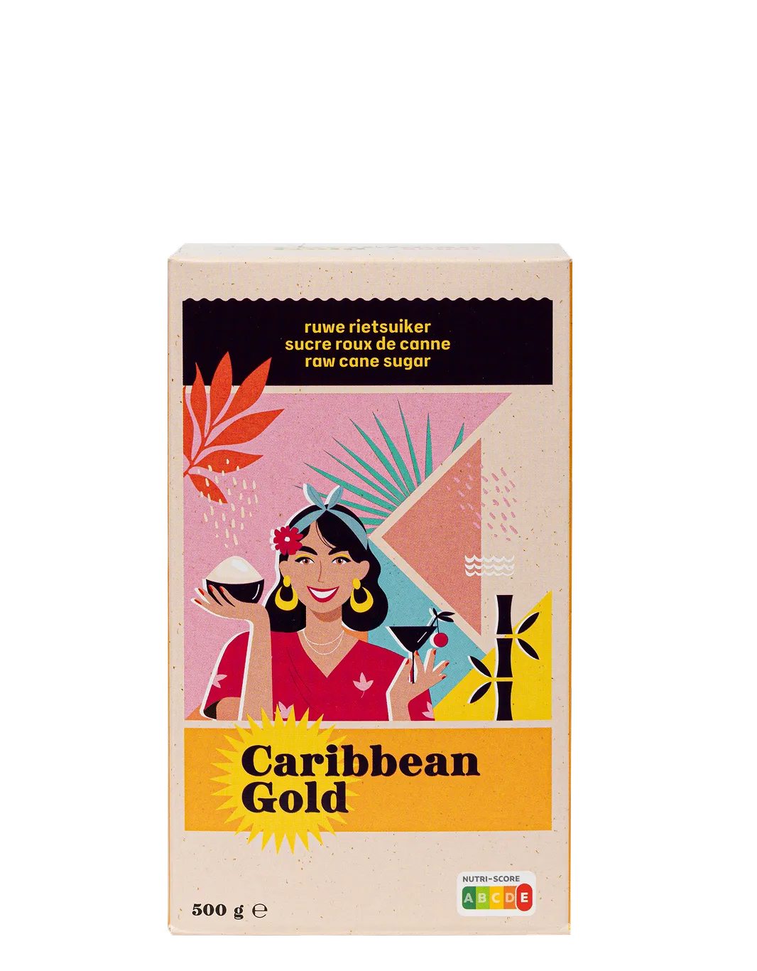 De verpakking van ruwe rietsuiker van Caribbean Gold (500 g)