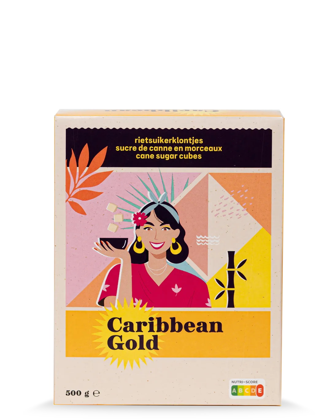 De verpakking van ruwe rietsuiker van Caribbean Gold (500 g)