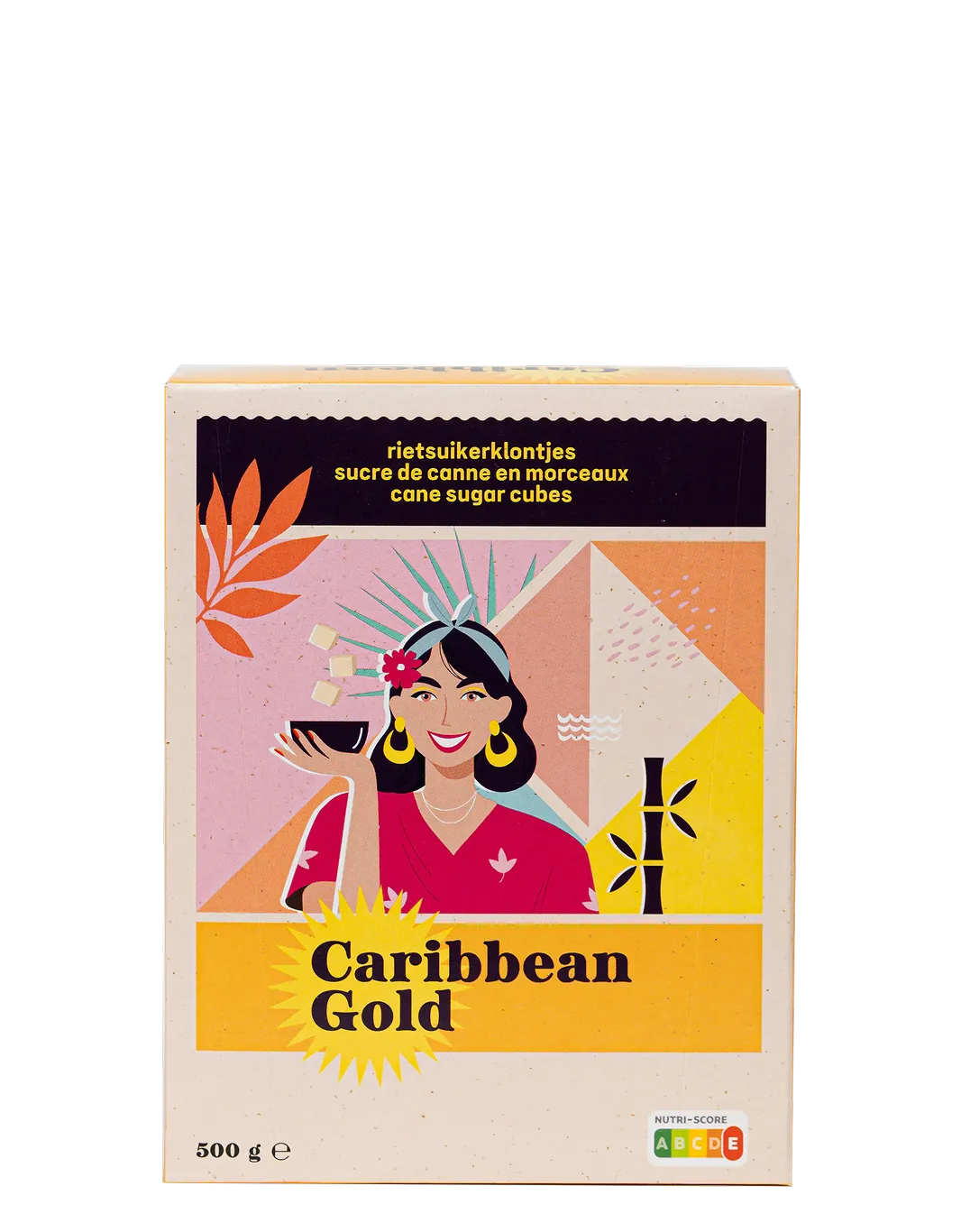 De verpakking van ruwe rietsuiker van Caribbean Gold (500 g)