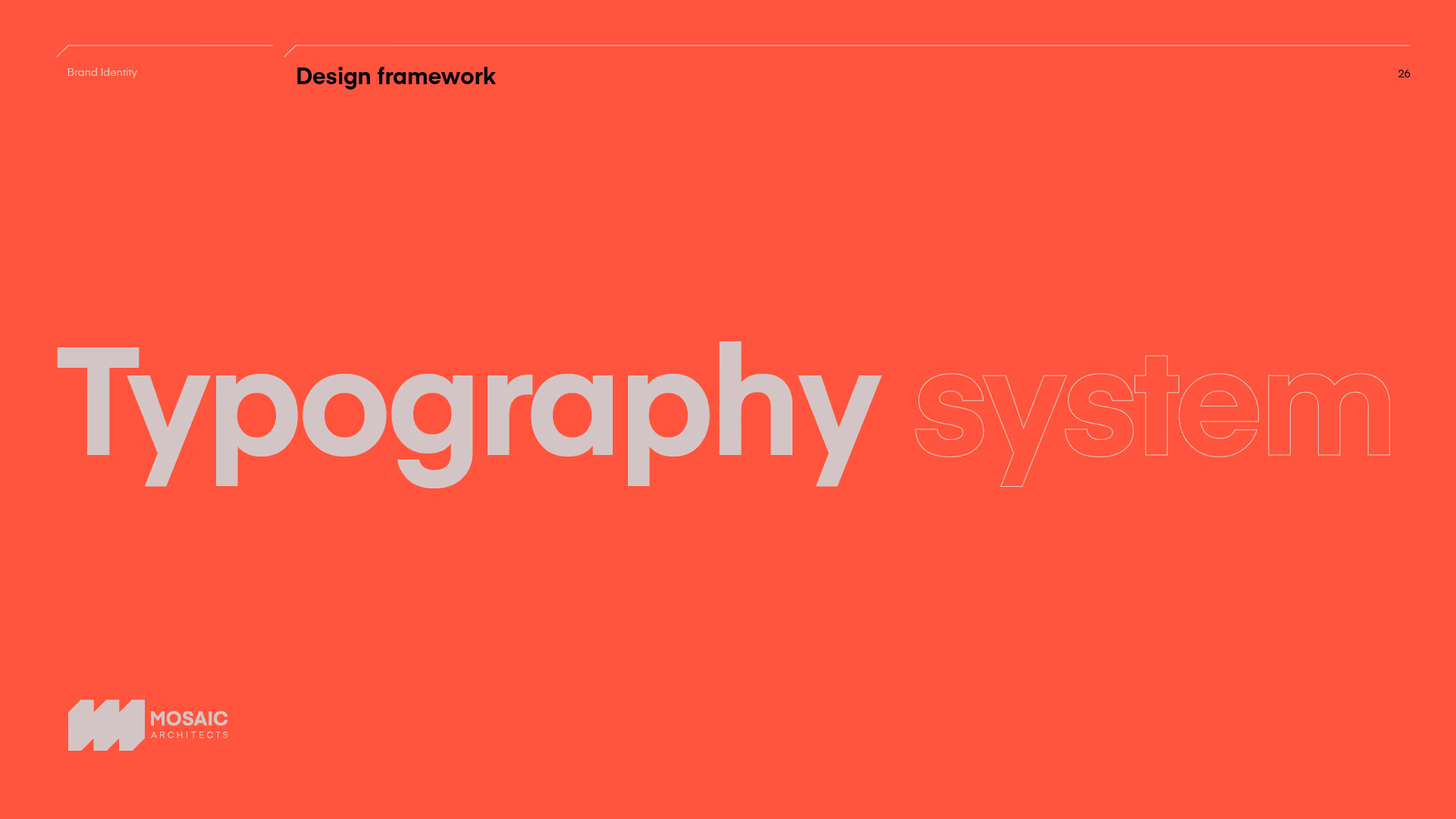 MOSAIC Architects brand guidelines: typography system
