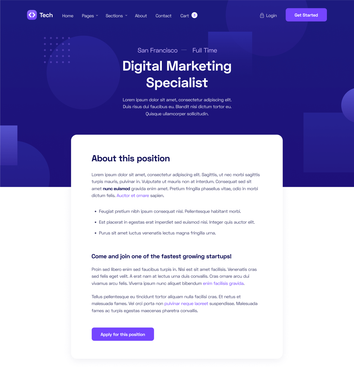 Career Single - Tech Webflow Template